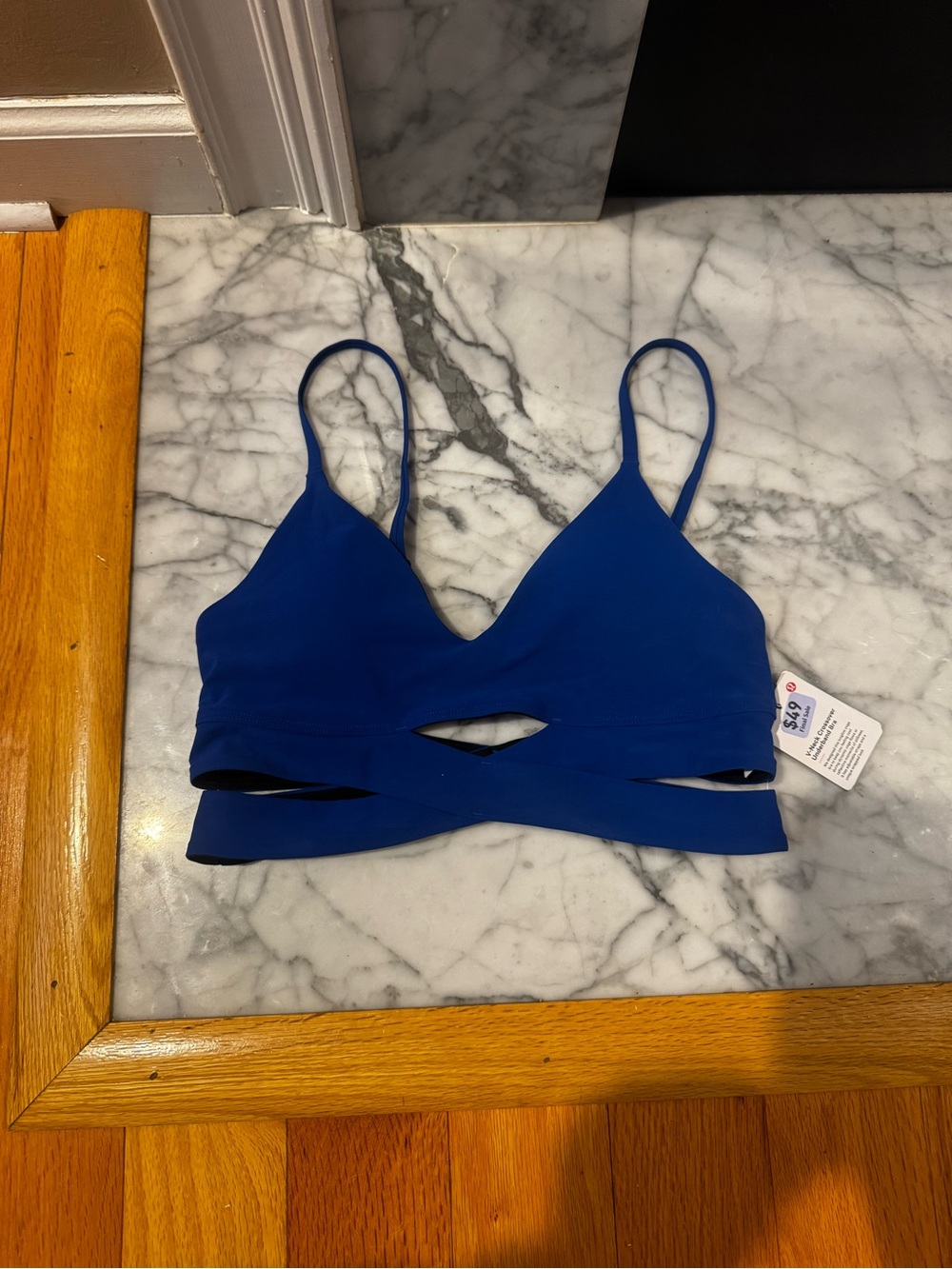 lululemon athletica Royal Blue Cutout Strappy Sports Bra
